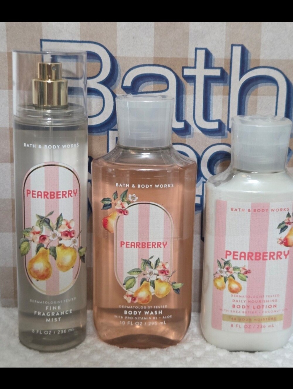 Bath and Body Works Pearberry Bundle 3PC New!